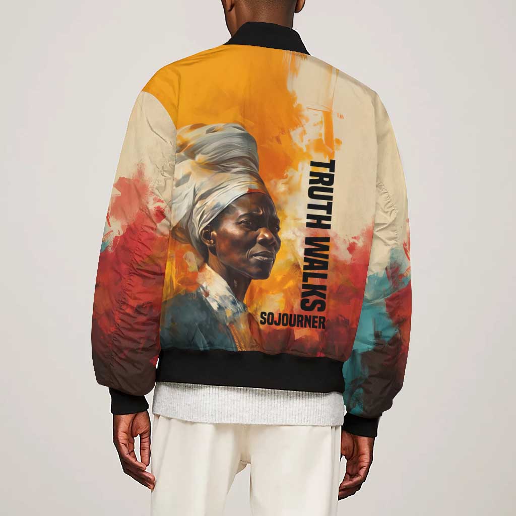 Sojourner Truth Bomber Jacket Truth Walks - Bold Portrait and Empowerment Design - African Pride