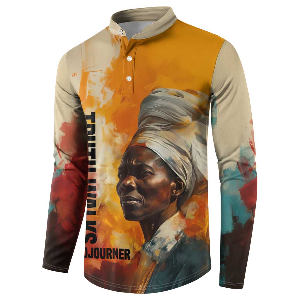 Sojourner Truth Button Sweatshirt Truth Walks - Bold Portrait and Empowerment Design