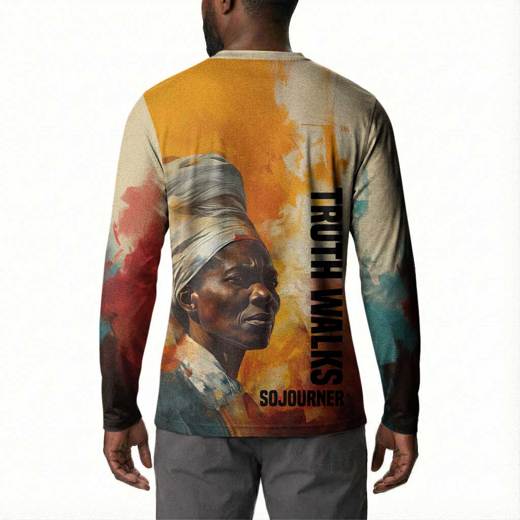 Sojourner Truth Button Sweatshirt Truth Walks - Bold Portrait and Empowerment Design