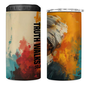 Sojourner Truth 4 in 1 Can Cooler Tumbler Truth Walks - Bold Portrait and Empowerment Design - African Pride