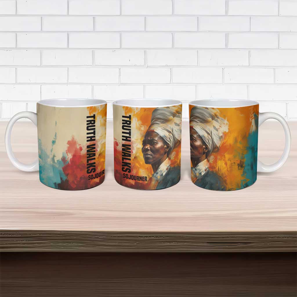 Sojourner Truth Ceramic Mug Truth Walks - Bold Portrait and Empowerment Design - African Pride