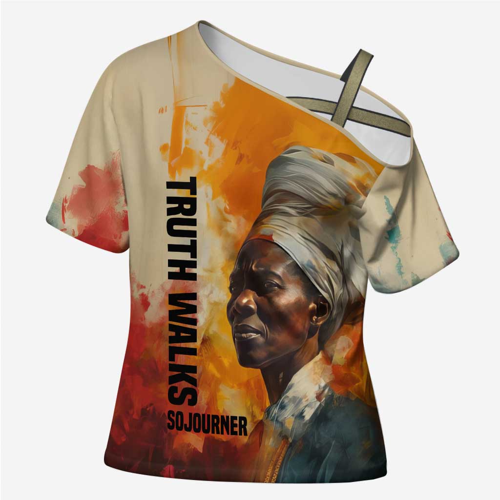 Sojourner Truth Cross Shoulder Shirt Truth Walks - Bold Portrait and Empowerment Design - African Pride
