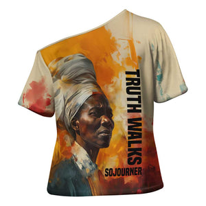Sojourner Truth Cross Shoulder Shirt Truth Walks - Bold Portrait and Empowerment Design - African Pride