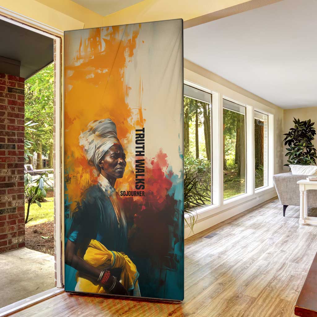 Sojourner Truth Door Cover Truth Walks - Bold Portrait and Empowerment Design - African Pride