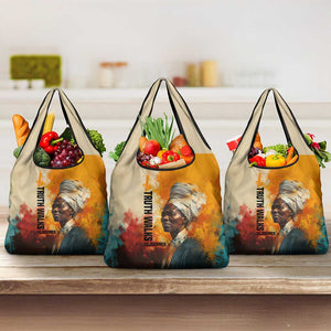 Sojourner Truth Grocery Bag Truth Walks - Bold Portrait and Empowerment Design - African Pride