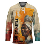 Sojourner Truth Hockey Jersey Truth Walks - Bold Portrait and Empowerment Design - African Pride