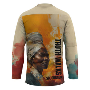 Sojourner Truth Hockey Jersey Truth Walks - Bold Portrait and Empowerment Design - African Pride