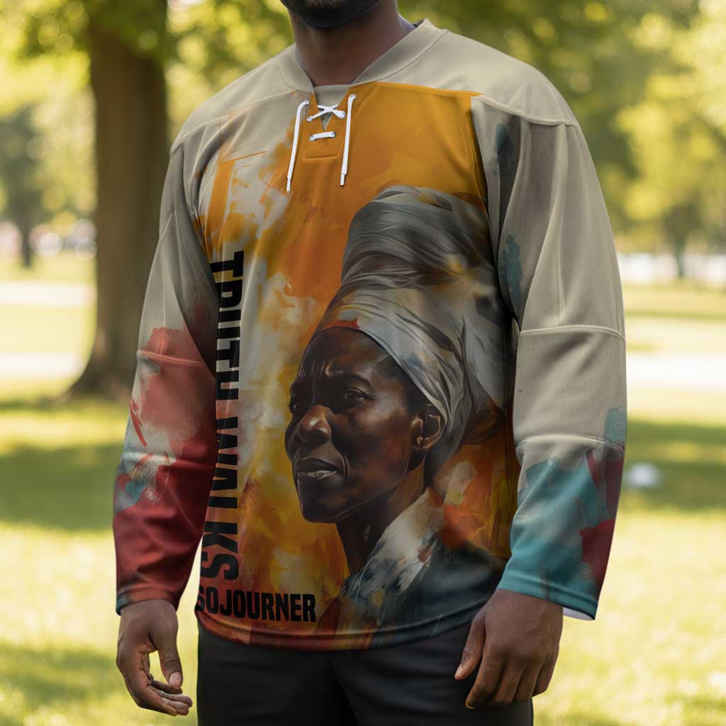 Sojourner Truth Hockey Jersey Truth Walks - Bold Portrait and Empowerment Design - African Pride