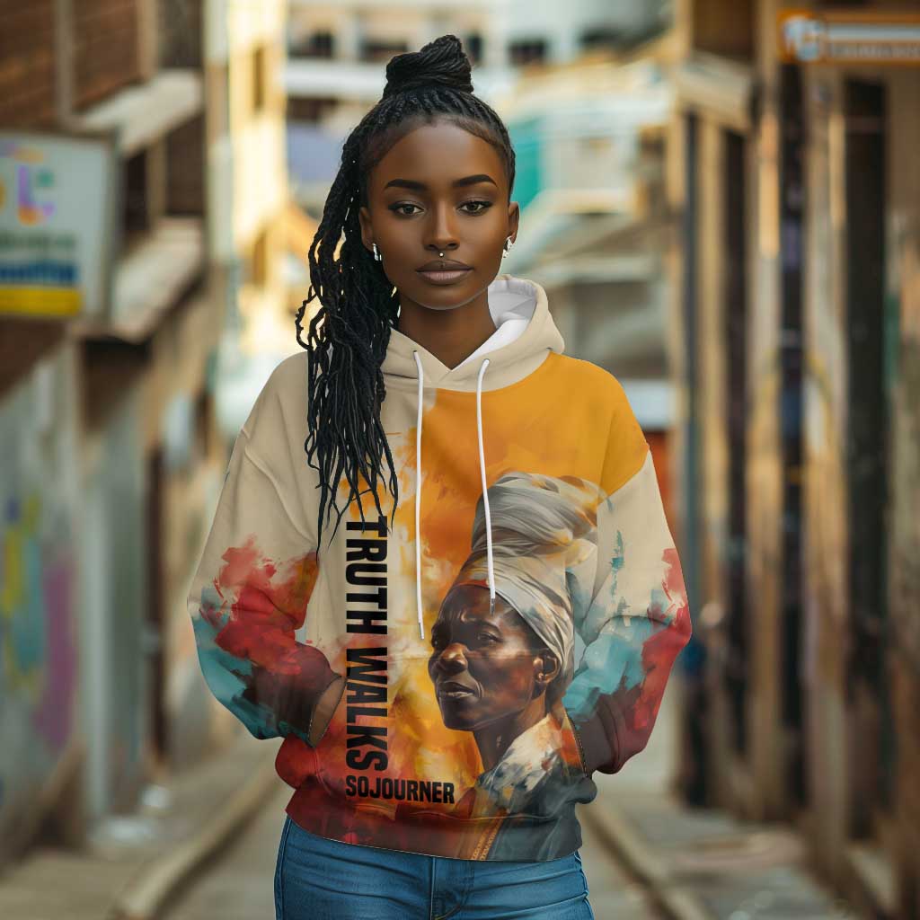 Sojourner Truth Hoodie Truth Walks - Bold Portrait and Empowerment Design - African Pride
