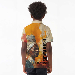 Sojourner Truth Kid Polo Shirt Truth Walks - Bold Portrait and Empowerment Design TS04