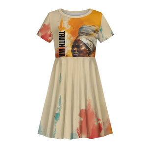 Sojourner Truth Kid Short Sleeve Dress Truth Walks - Bold Portrait and Empowerment Design TS04