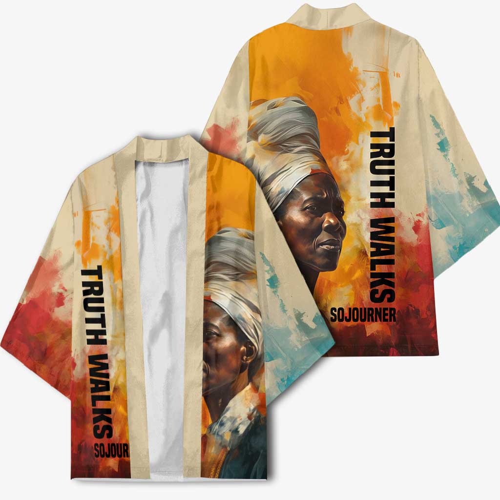 Sojourner Truth Kimono Truth Walks - Bold Portrait and Empowerment Design - African Pride