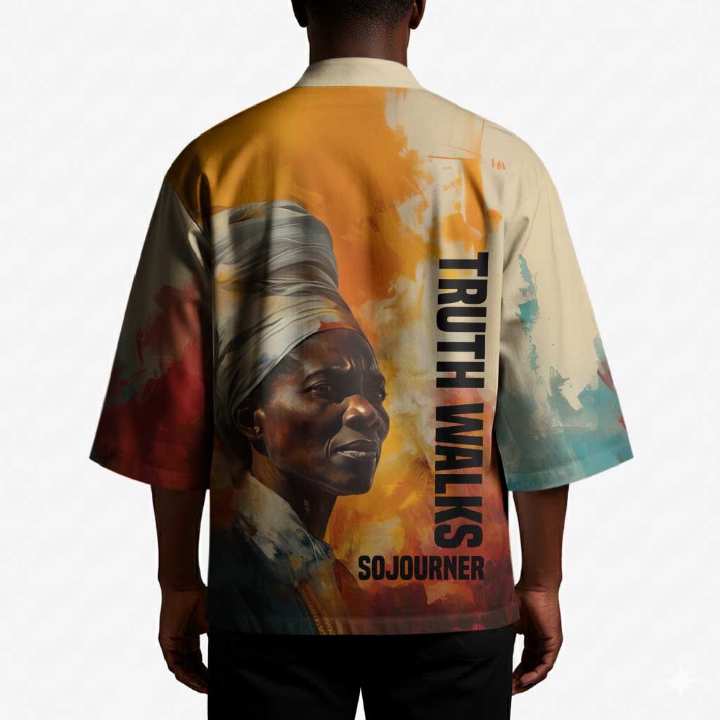 Sojourner Truth Kimono Truth Walks - Bold Portrait and Empowerment Design - African Pride