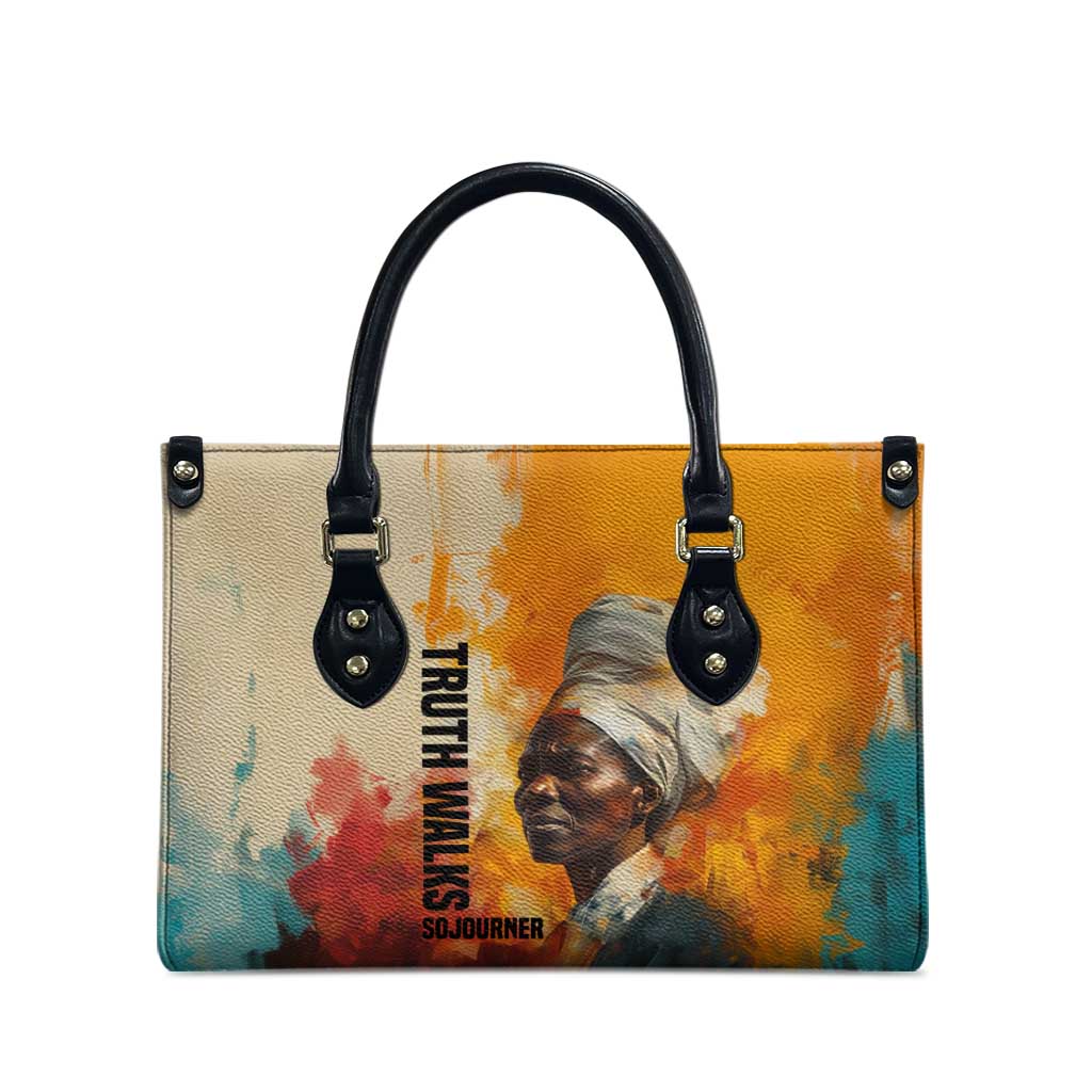Sojourner Truth Leather Bag Truth Walks - Bold Portrait and Empowerment Design - African Pride