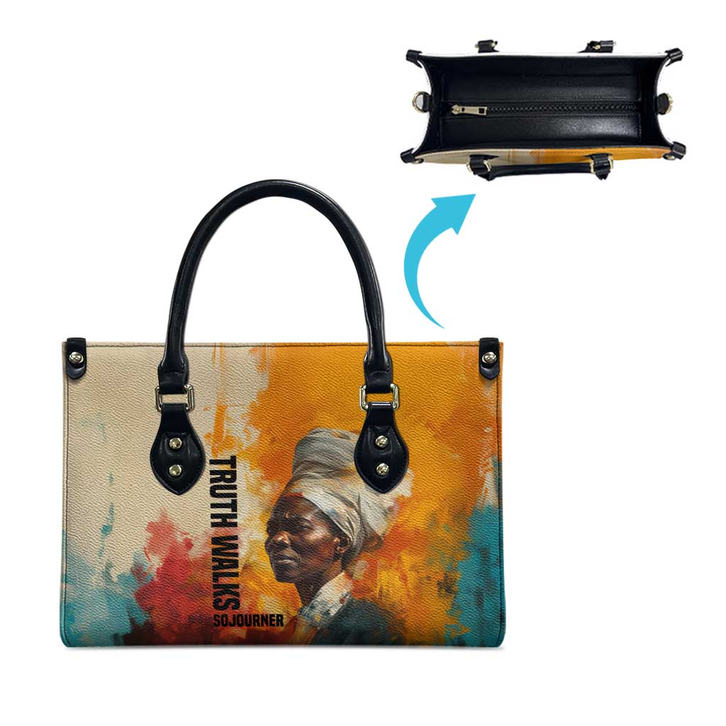 Sojourner Truth Leather Bag Truth Walks - Bold Portrait and Empowerment Design - African Pride