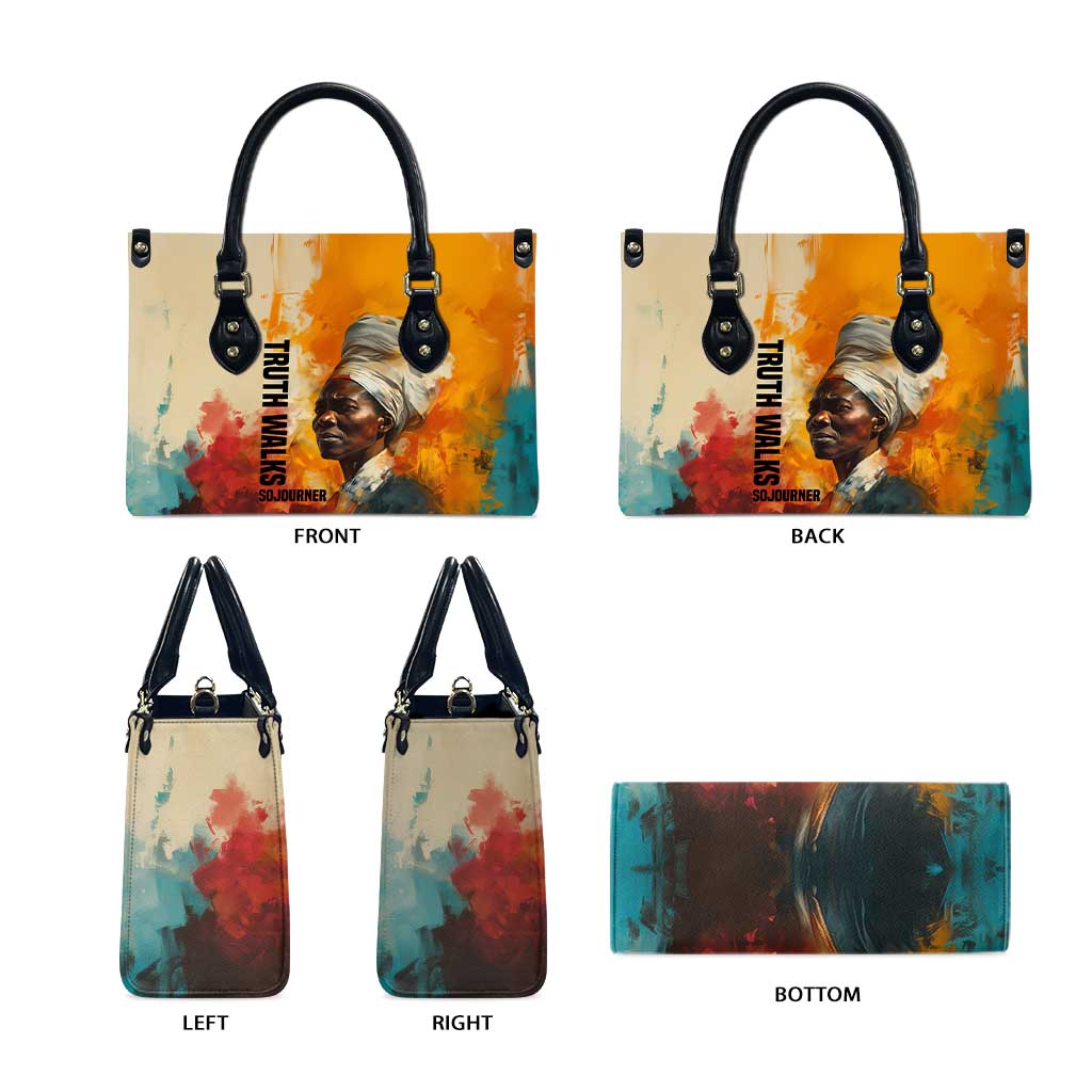 Sojourner Truth Leather Bag Truth Walks - Bold Portrait and Empowerment Design - African Pride