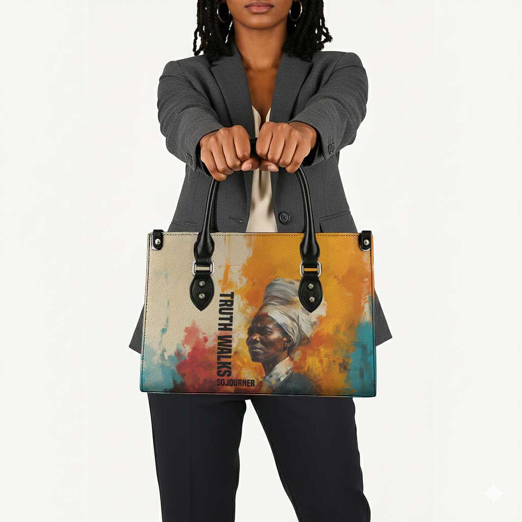Sojourner Truth Leather Bag Truth Walks - Bold Portrait and Empowerment Design - African Pride