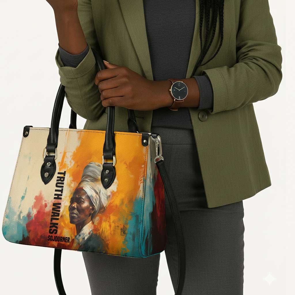 Sojourner Truth Leather Bag Truth Walks - Bold Portrait and Empowerment Design - African Pride