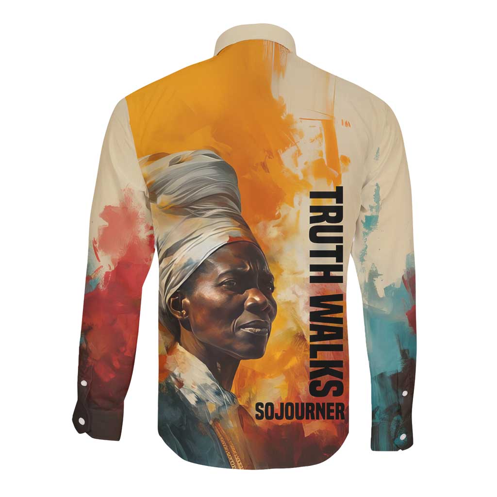 Sojourner Truth Long Sleeve Button Shirt Truth Walks - Bold Portrait and Empowerment Design - African Pride