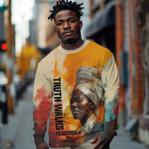 Sojourner Truth Long Sleeve Shirt Truth Walks - Bold Portrait and Empowerment Design - African Pride