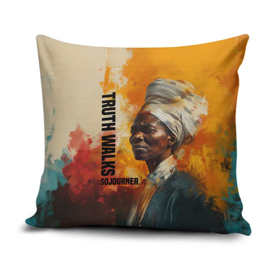 Sojourner Truth Pillow Cover Truth Walks - Bold Portrait and Empowerment Design - African Pride