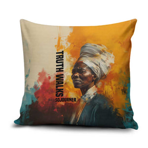 Sojourner Truth Pillow Cover Truth Walks - Bold Portrait and Empowerment Design - African Pride