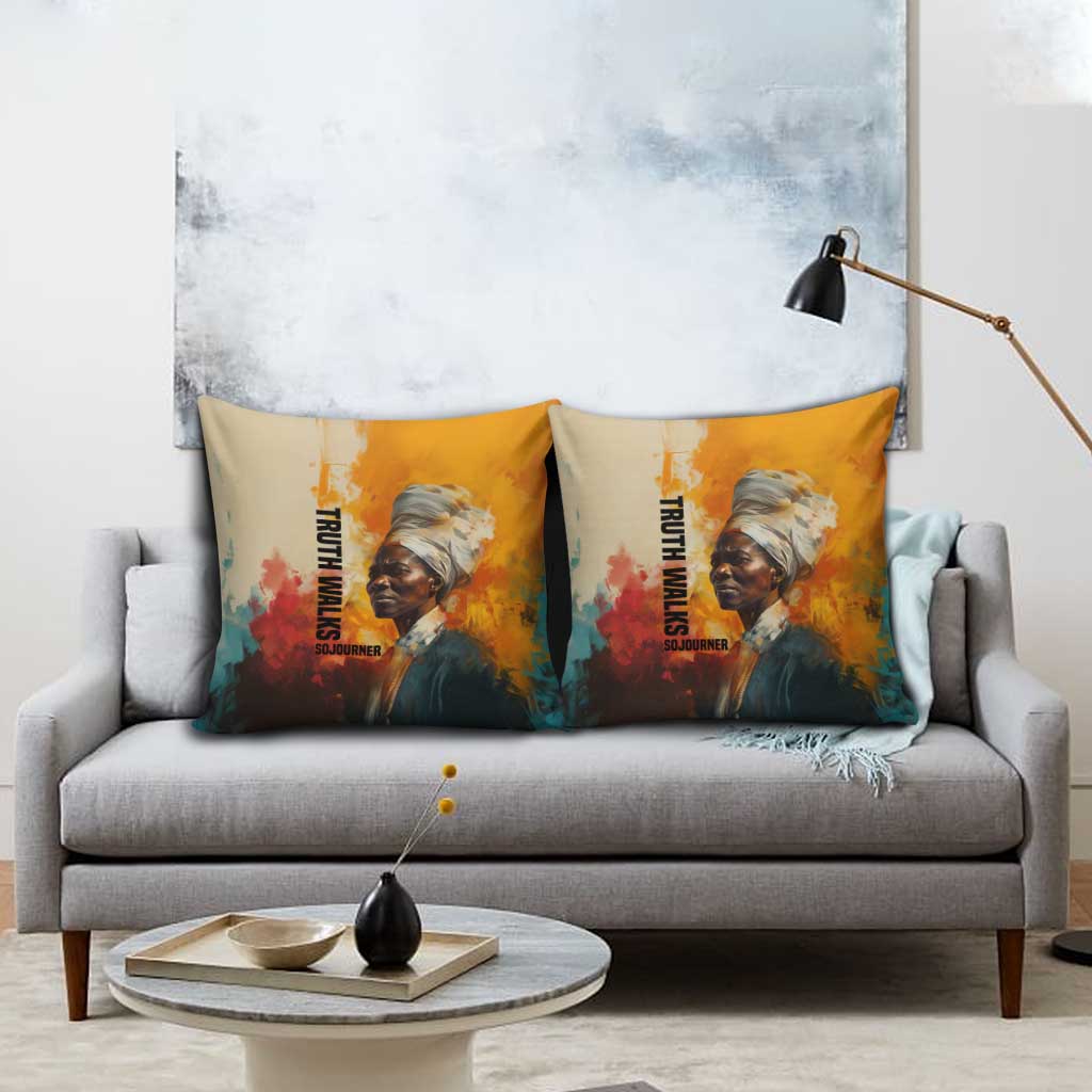 Sojourner Truth Pillow Cover Truth Walks - Bold Portrait and Empowerment Design - African Pride