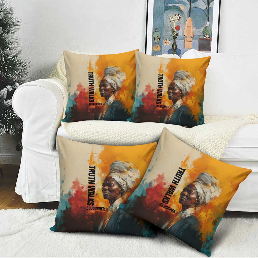 Sojourner Truth Pillow Cover Truth Walks - Bold Portrait and Empowerment Design - African Pride