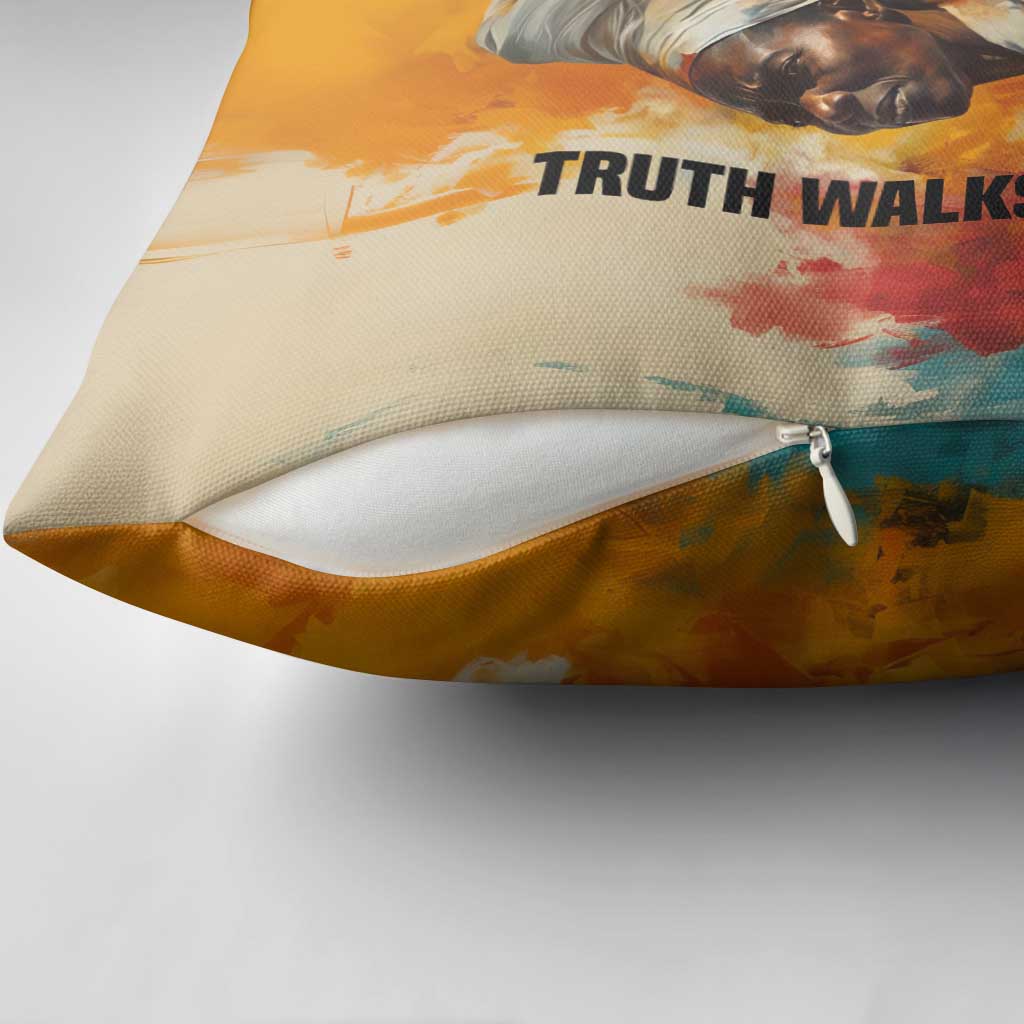 Sojourner Truth Pillow Cover Truth Walks - Bold Portrait and Empowerment Design - African Pride