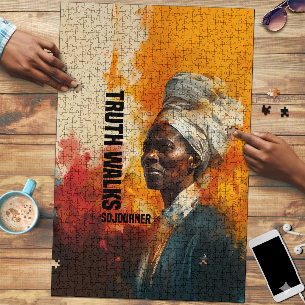 Sojourner Truth Puzzle Truth Walks - Bold Portrait and Empowerment Design - African Pride