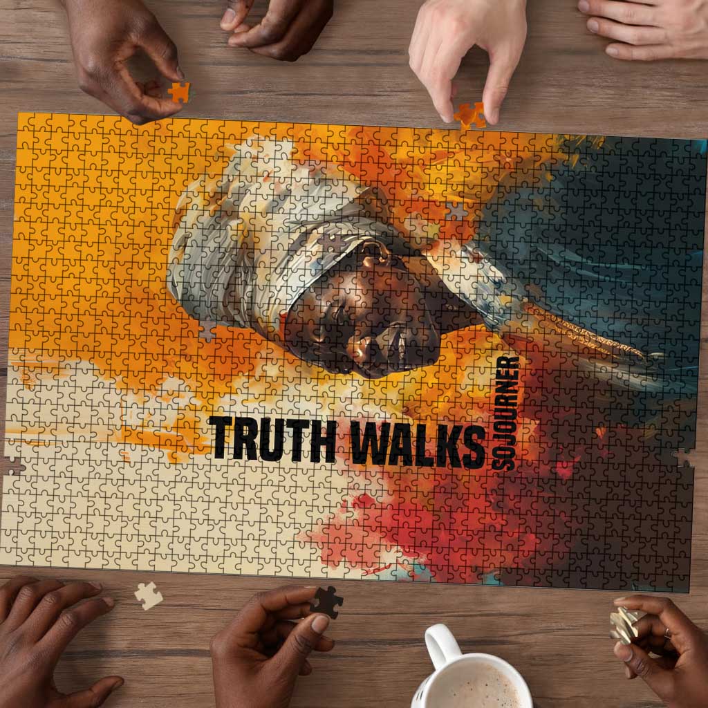 Sojourner Truth Puzzle Truth Walks - Bold Portrait and Empowerment Design - African Pride