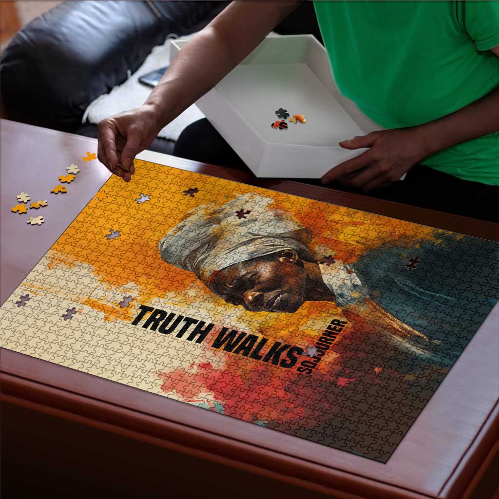 Sojourner Truth Puzzle Truth Walks - Bold Portrait and Empowerment Design - African Pride