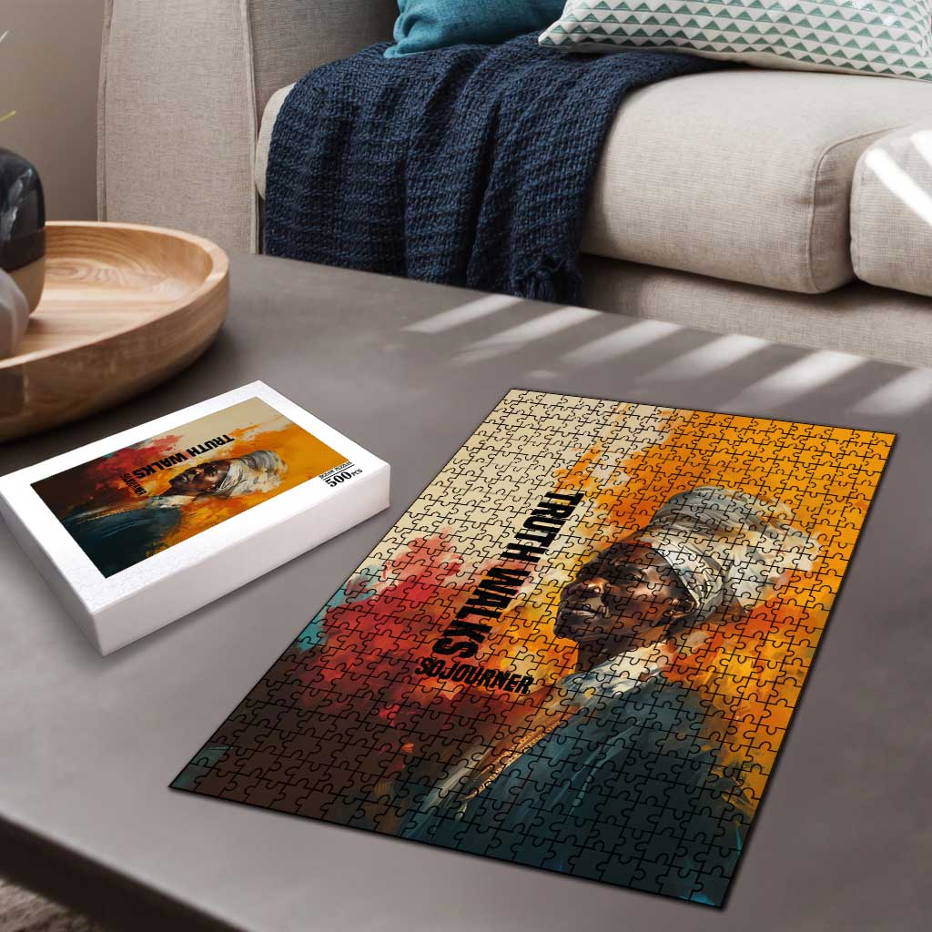 Sojourner Truth Puzzle Truth Walks - Bold Portrait and Empowerment Design - African Pride