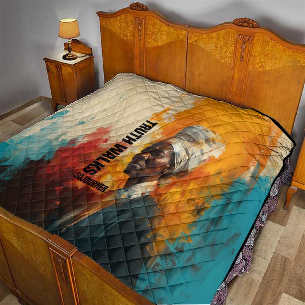 Sojourner Truth Quilt Truth Walks - Bold Portrait and Empowerment Design - African Pride