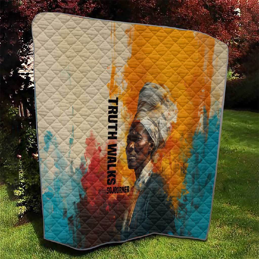 Sojourner Truth Quilt Truth Walks - Bold Portrait and Empowerment Design - African Pride