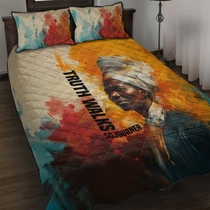 Sojourner Truth Quilt Bed Set Truth Walks - Bold Portrait and Empowerment Design - African Pride