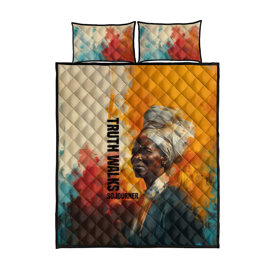 Sojourner Truth Quilt Bed Set Truth Walks - Bold Portrait and Empowerment Design - African Pride