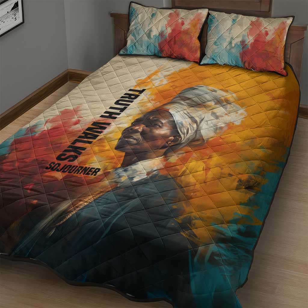 Sojourner Truth Quilt Bed Set Truth Walks - Bold Portrait and Empowerment Design - African Pride