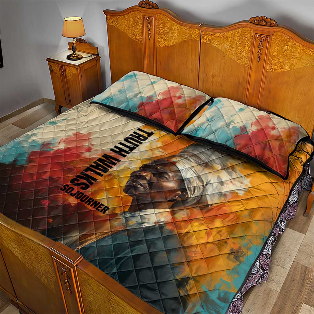 Sojourner Truth Quilt Bed Set Truth Walks - Bold Portrait and Empowerment Design - African Pride