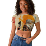 Sojourner Truth Raglan Cropped T shirt Truth Walks - Bold Portrait and Empowerment Design TS04