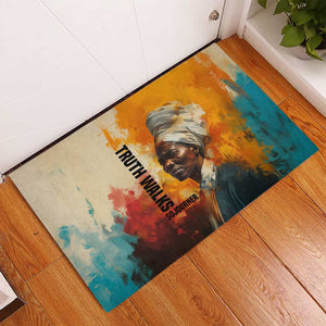 Sojourner Truth Rubber Doormat Truth Walks - Bold Portrait and Empowerment Design - African Pride