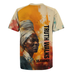 Sojourner Truth Rugby Jersey Truth Walks - Bold Portrait and Empowerment Design TS04