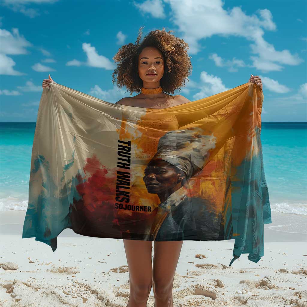 Sojourner Truth Sarong Truth Walks - Bold Portrait and Empowerment Design - African Pride