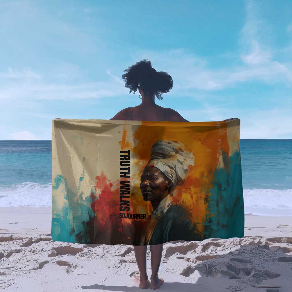 Sojourner Truth Sarong Truth Walks - Bold Portrait and Empowerment Design - African Pride
