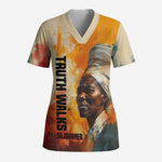 Sojourner Truth Scrub Top Truth Walks - Bold Portrait and Empowerment Design - African Pride