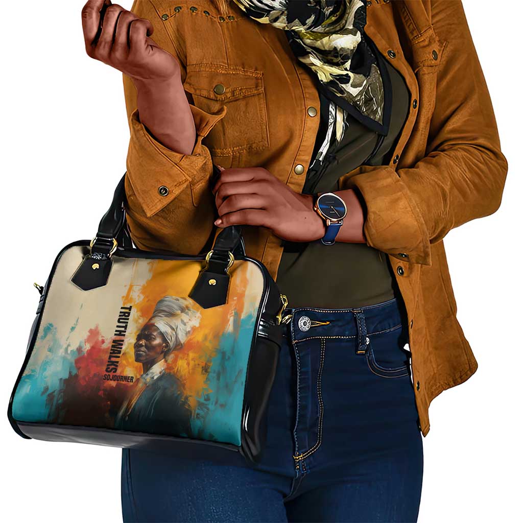 Sojourner Truth Shoulder Handbag Truth Walks - Bold Portrait and Empowerment Design - African Pride