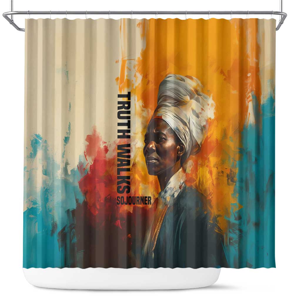 Sojourner Truth Shower Curtain Truth Walks - Bold Portrait and Empowerment Design - African Pride