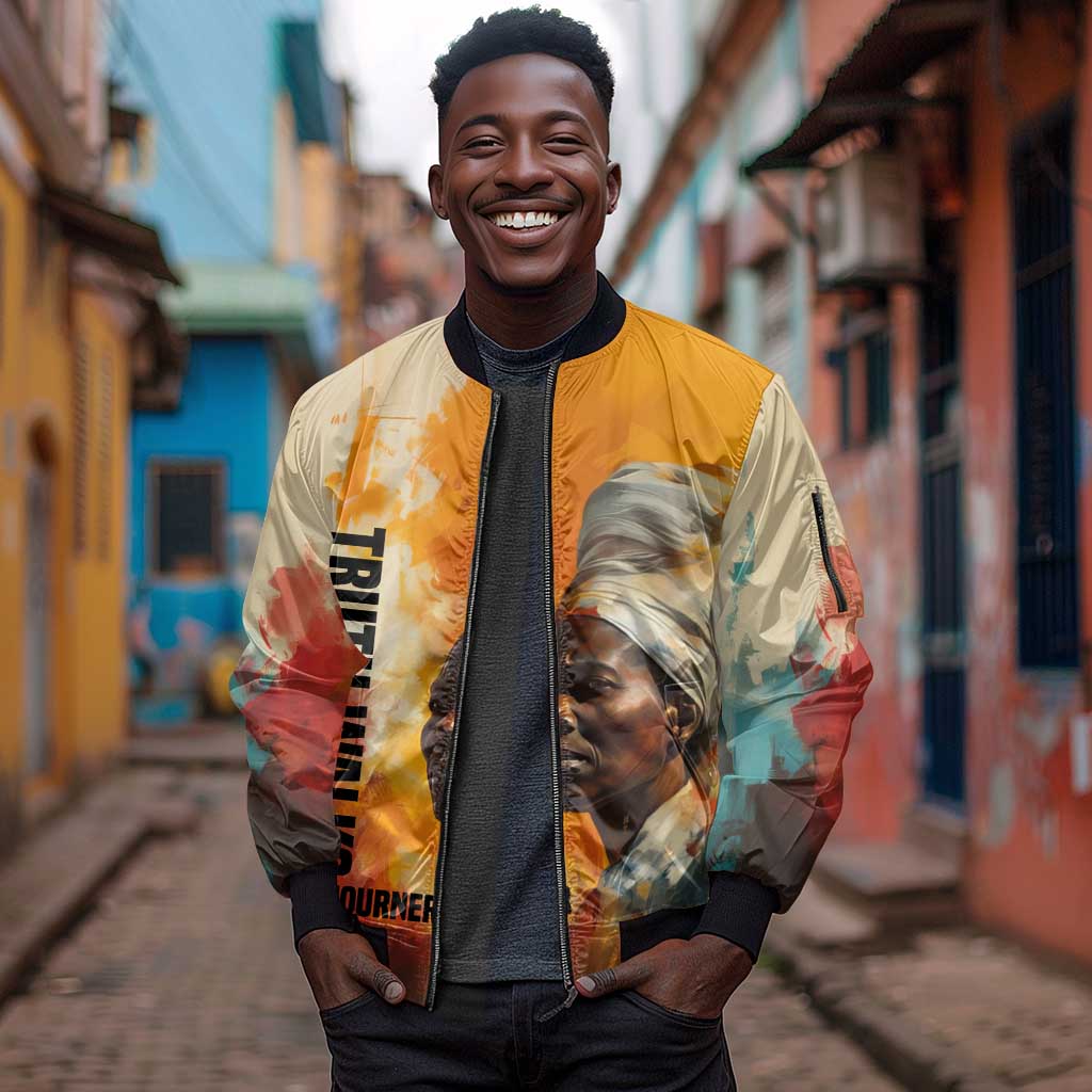 Sojourner Truth Sleeve Zip Bomber Jacket Truth Walks - Bold Portrait and Empowerment Design - African Pride