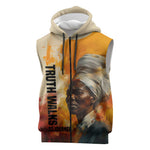 Sojourner Truth Sleeveless Zip Hoodie Truth Walks - Bold Portrait and Empowerment Design - African Pride
