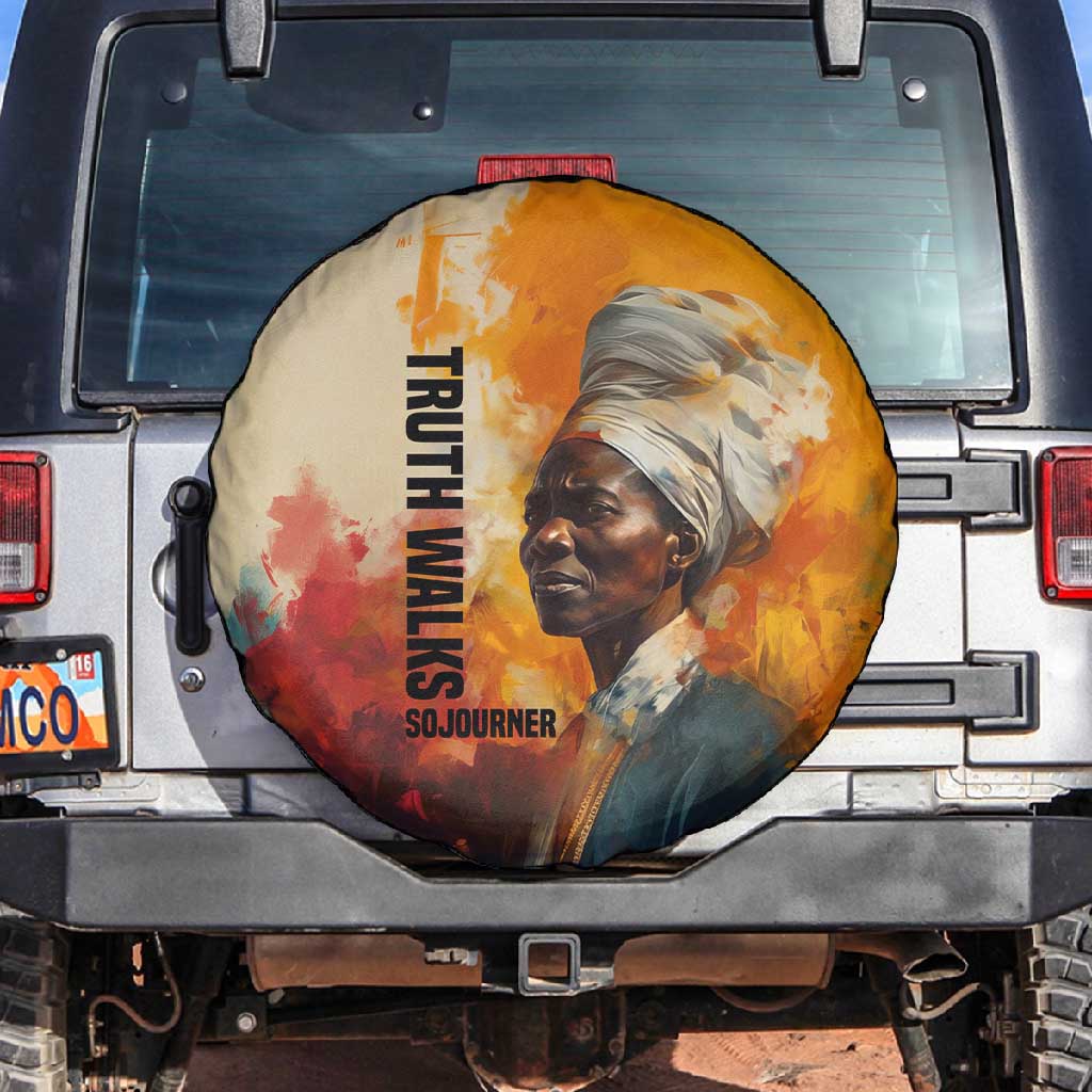 Sojourner Truth Spare Tire Cover Truth Walks - Bold Portrait and Empowerment Design - African Pride